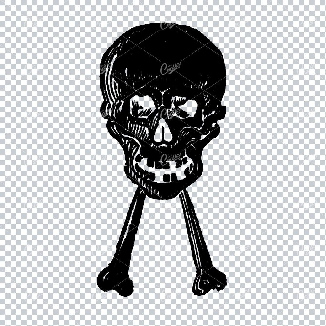 Human Skull with Cross Bones No.1