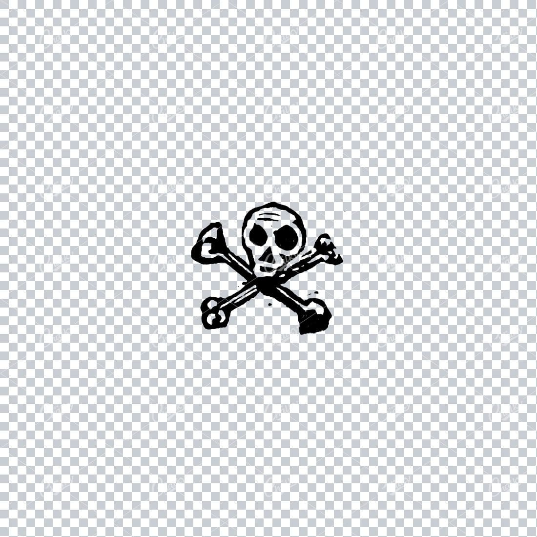 Human Skull with Cross Bones No.5