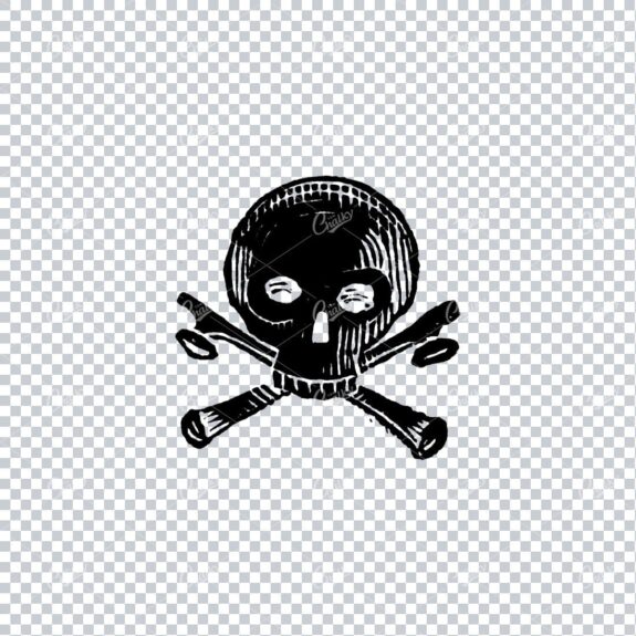 Human Skull with Cross Bones No.6