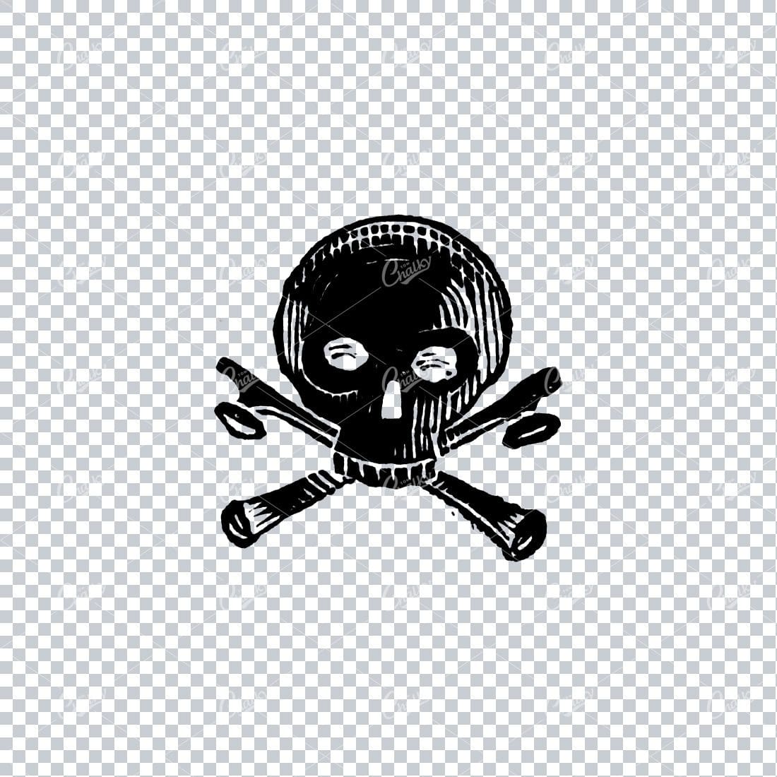 Human Skull with Cross Bones No.6