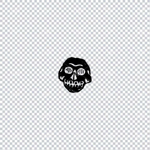 Rough Gothic Drawing of a Human Skull