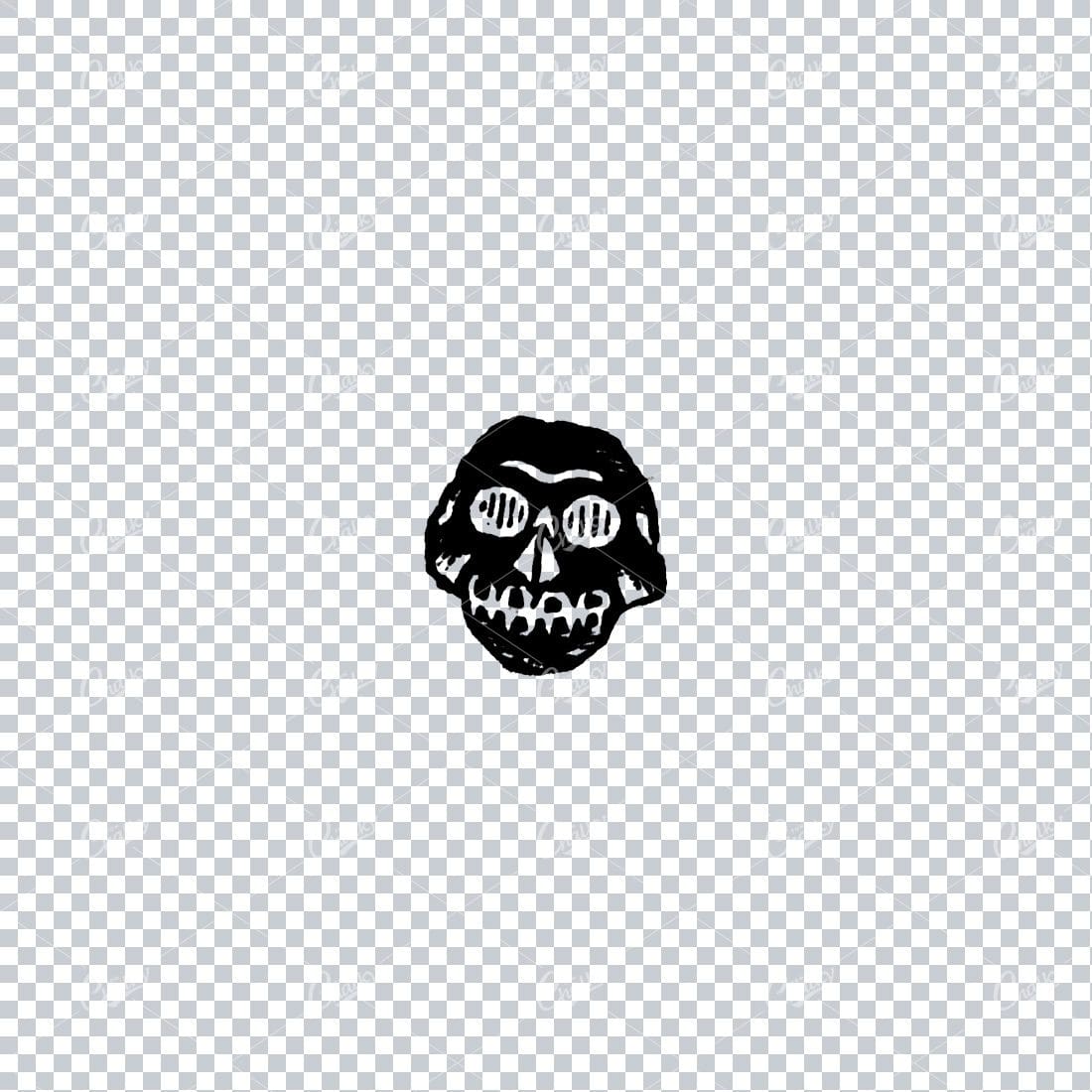 Rough Gothic Drawing of a Human Skull