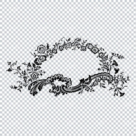 Delicate Floral Frame Line Art Illustration