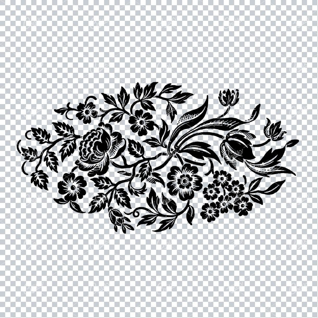 Decorative Floral Design Element - Vintage Hand Drawn Artwork No.1