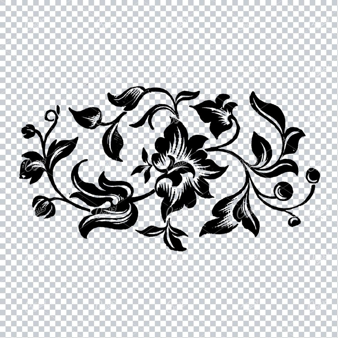 Decorative Floral Design Element - Vintage Hand Drawn Artwork No.5