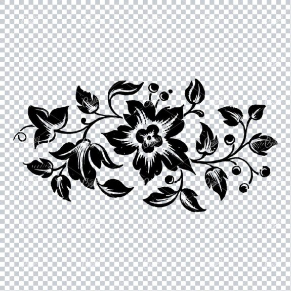 Decorative Floral Design Element - Vintage Hand Drawn Artwork No.6