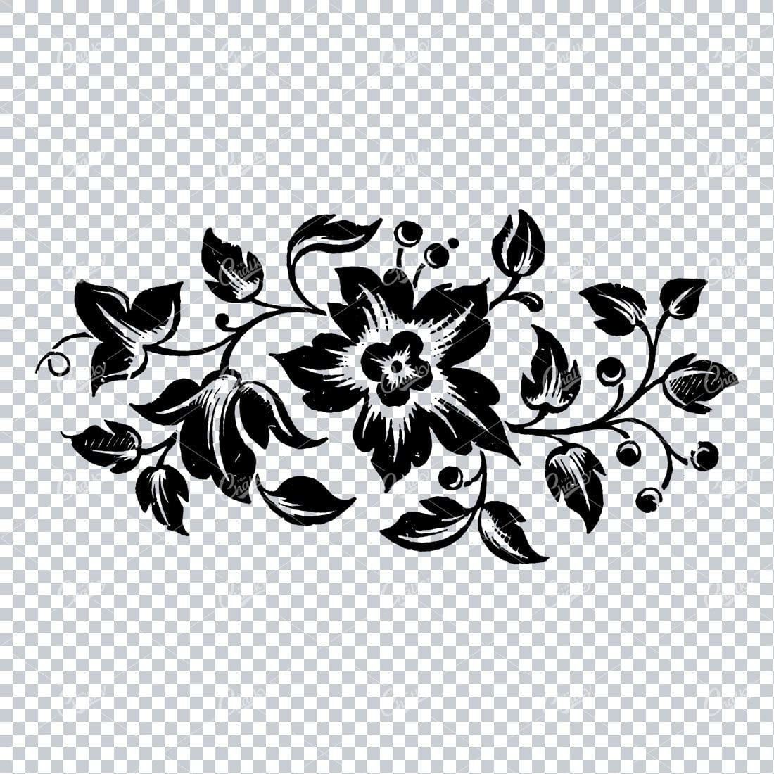Decorative Floral Design Element - Vintage Hand Drawn Artwork No.6