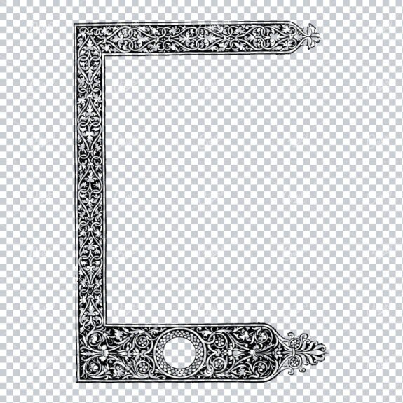 Decorative Border Line Art - Antique Hand Drawn Art No.1