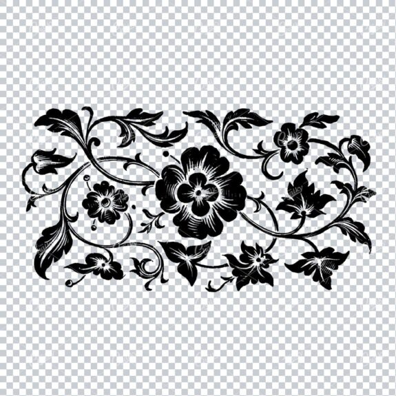 Decorative Floral Design Element - Vintage Hand Drawn Artwork No.7