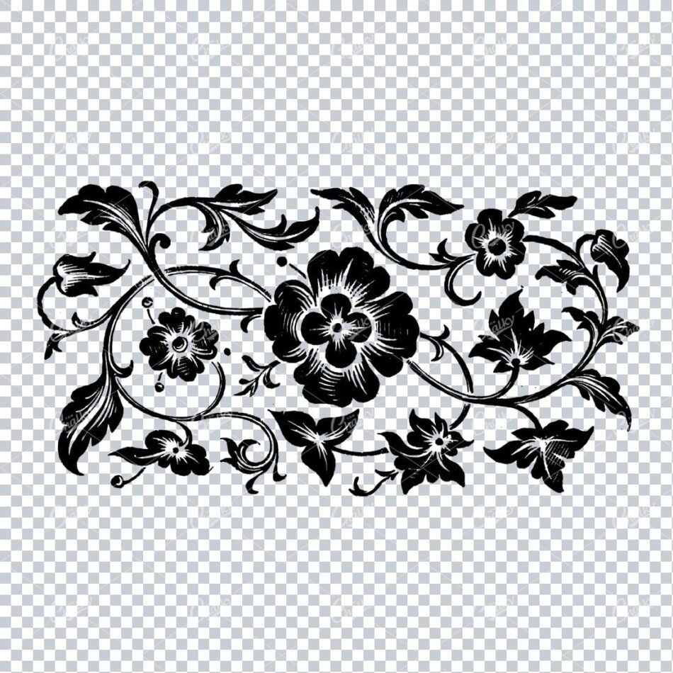 Decorative Floral Design Element - Vintage Hand Drawn Artwork No.7