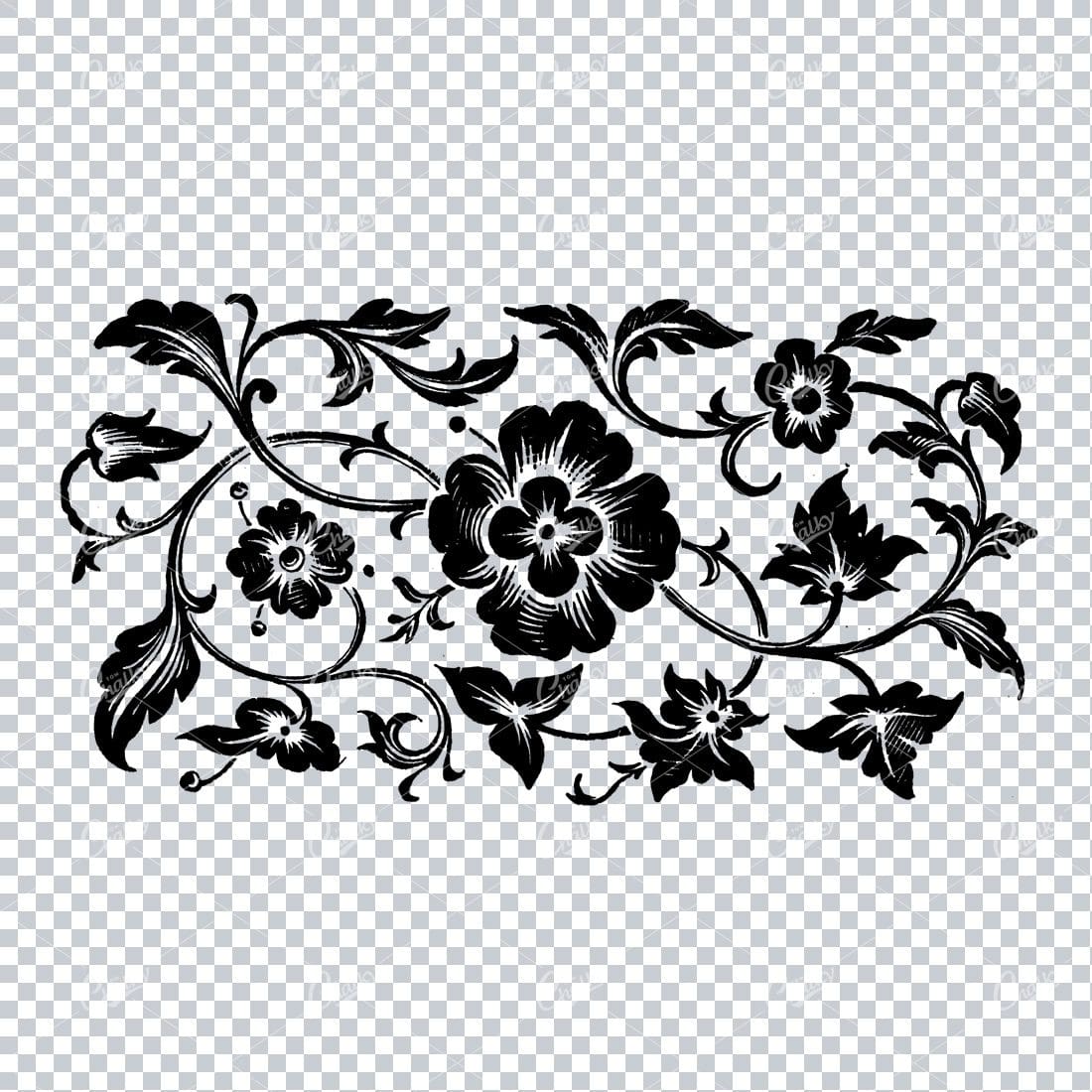 Decorative Floral Design Element - Vintage Hand Drawn Artwork No.7