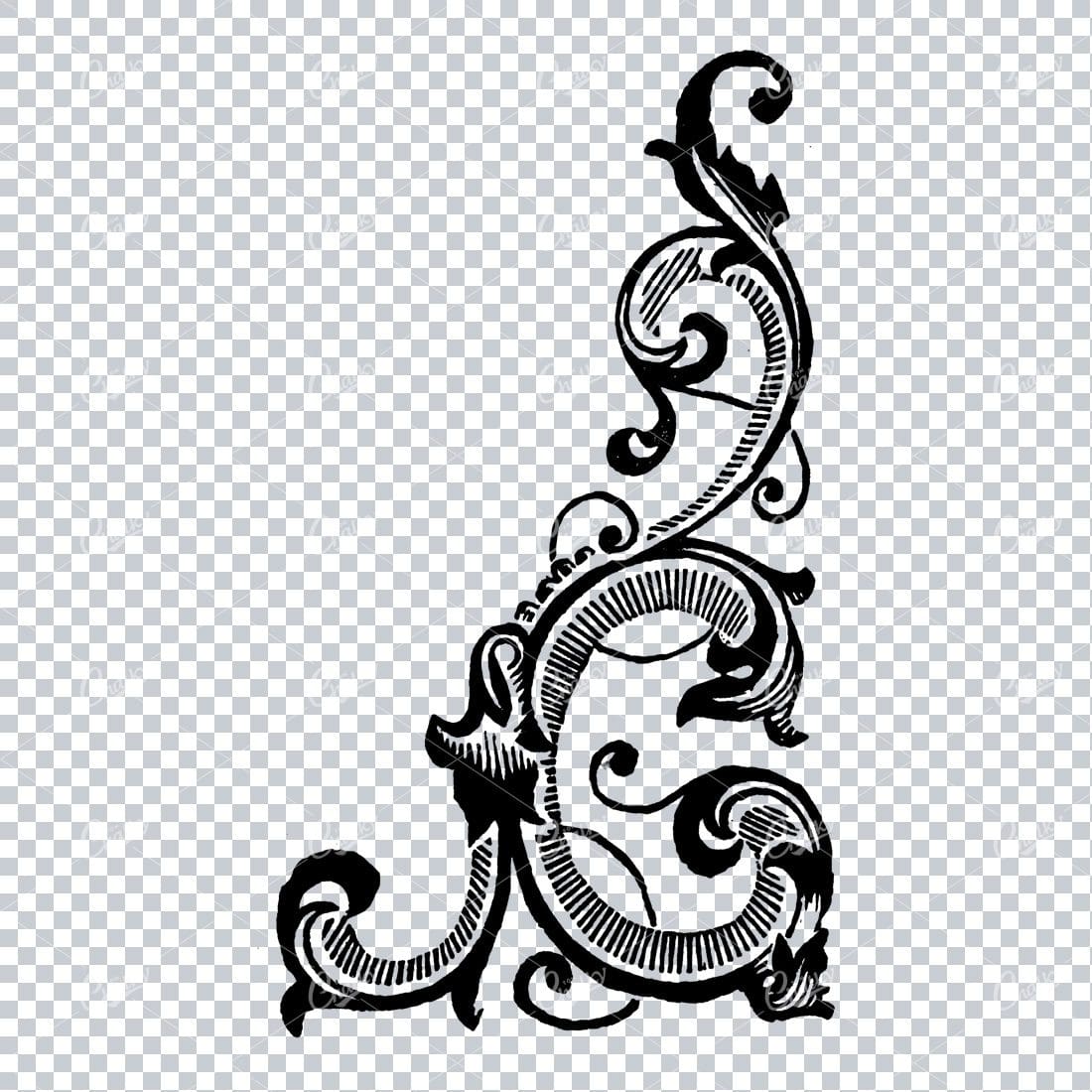 Decorative Floral Design Element - Vintage Hand Drawn Artwork No.8