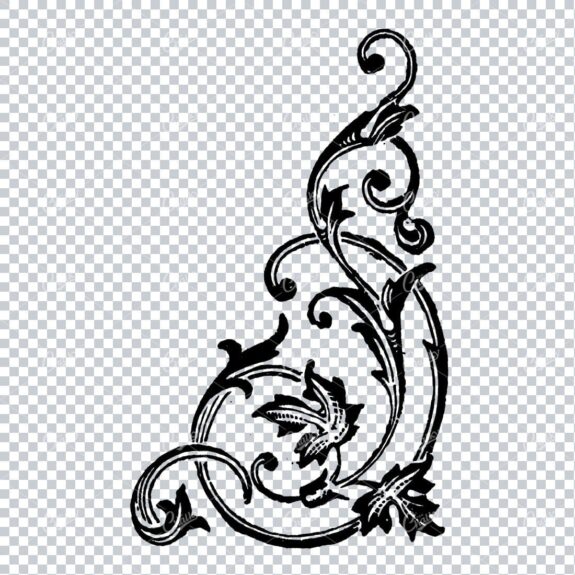 Decorative Floral Design Element - Vintage Hand Drawn Artwork No.9