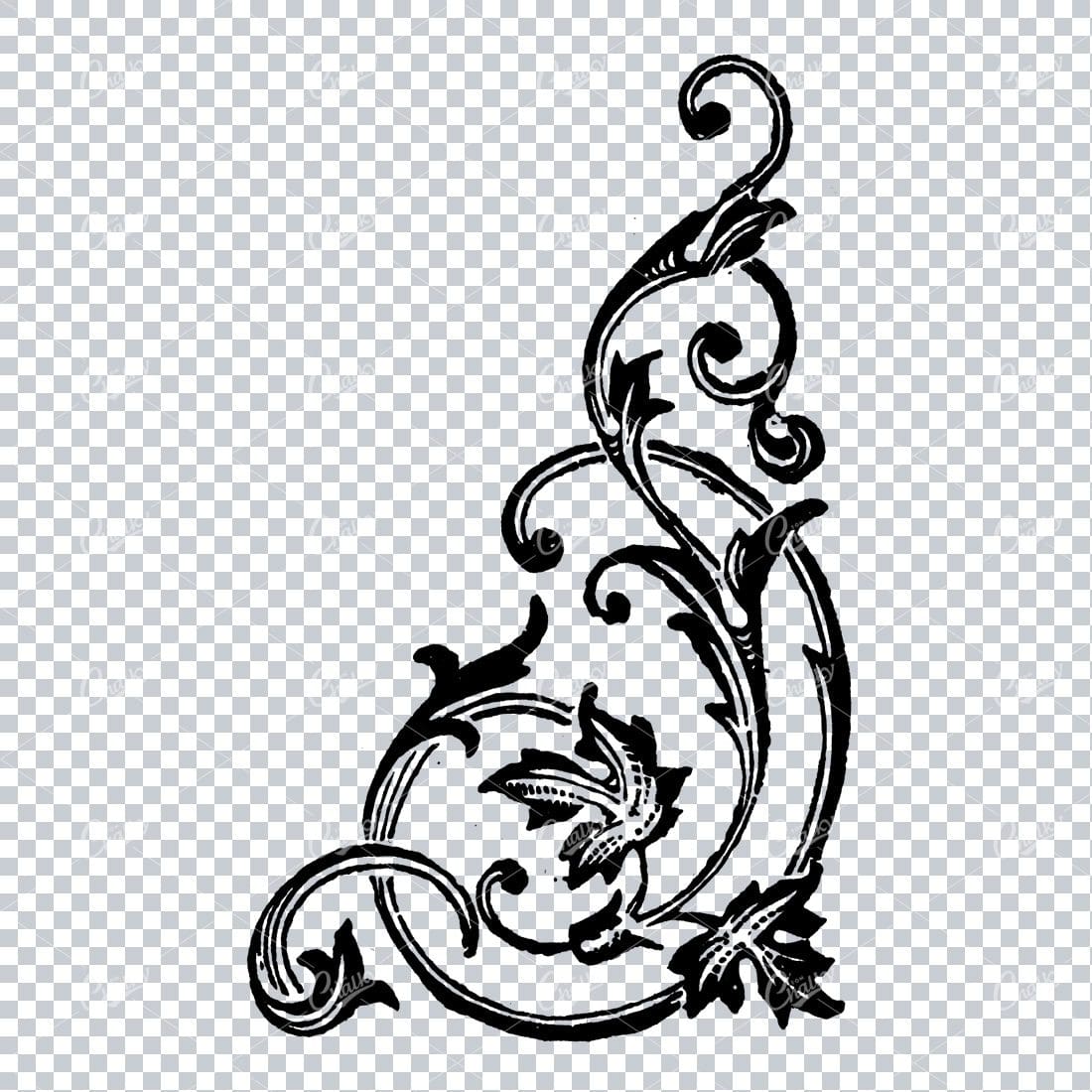 Decorative Floral Design Element - Vintage Hand Drawn Artwork No.9