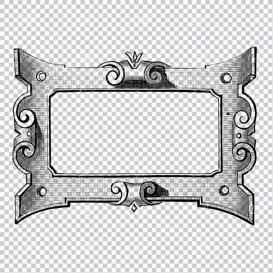 Decorative Border with Spurred Corners and Curled Sides