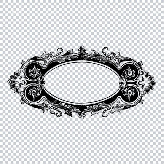 Decorative Oval Floral Adorned Border / Frame