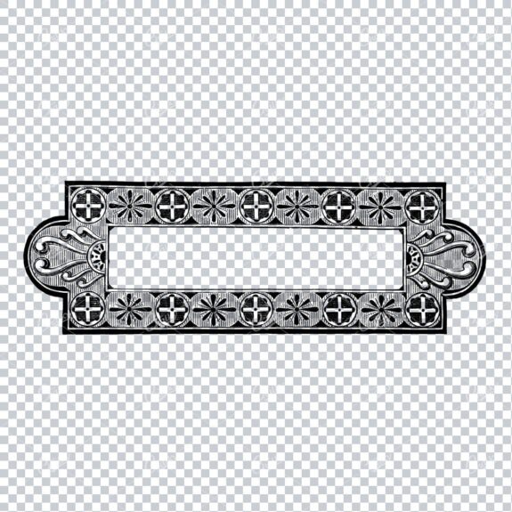 Thick Rectangular Border Adorned with Intricate Designs No.1