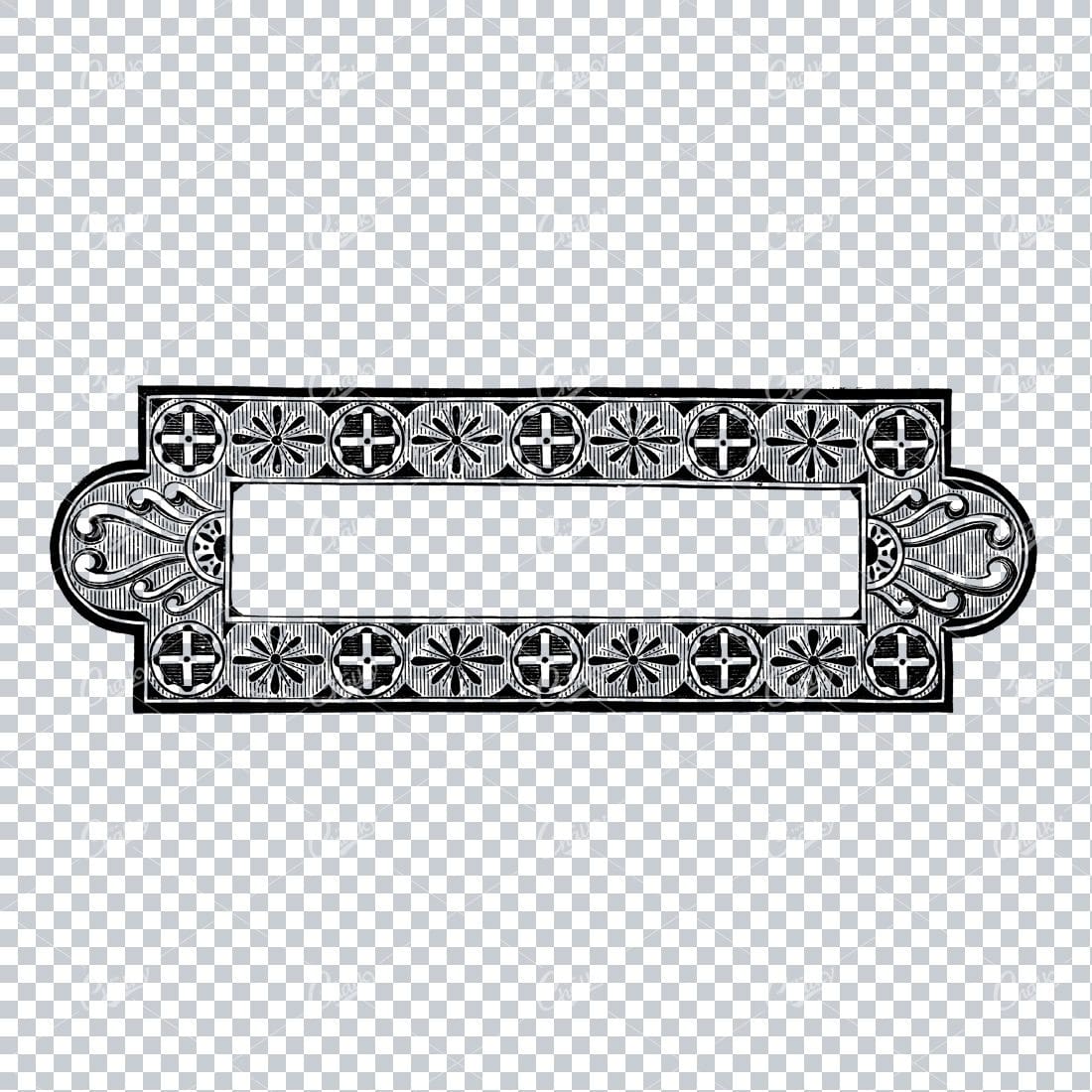 Thick Rectangular Border Adorned with Intricate Designs No.1