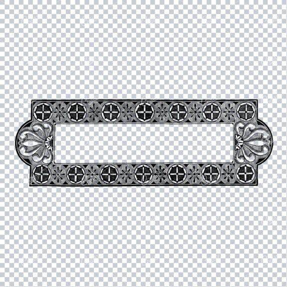 Thick Rectangular Border Adorned with Intricate Designs No.2