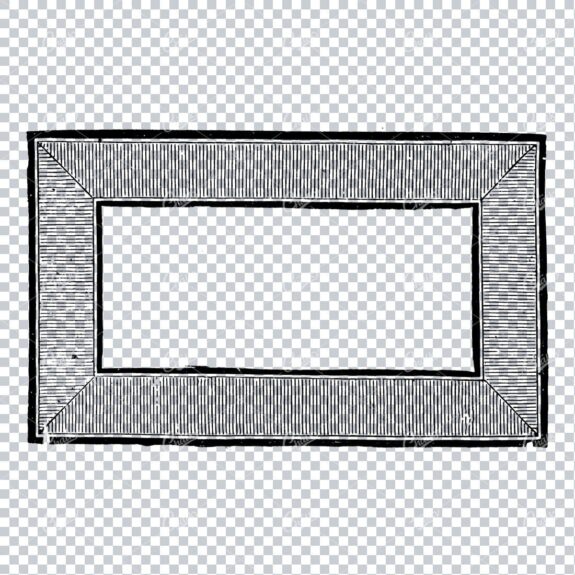 Thick Rectangular Border / Frame with Line Decoration