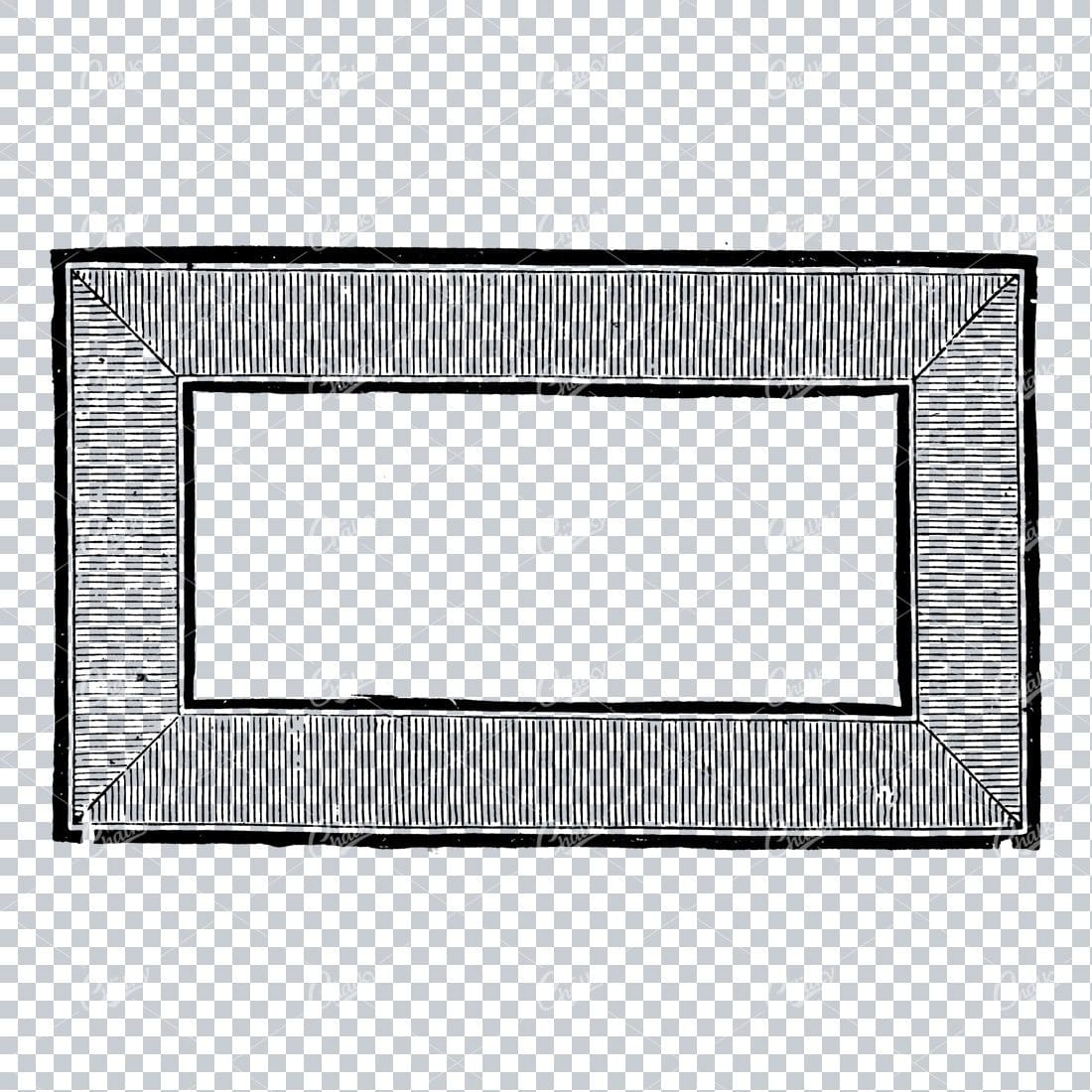 Thick Rectangular Border / Frame with Line Decoration
