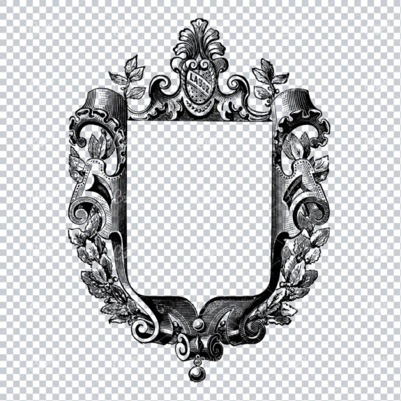 Flourished Shield / Badge Vintage Design - Heraldry Artwork