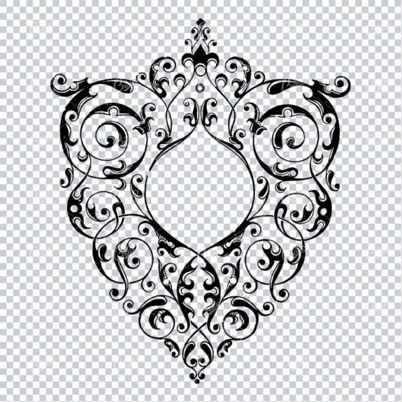 Decorative Calligraphic Shield / Badge / Frame Vintage Design