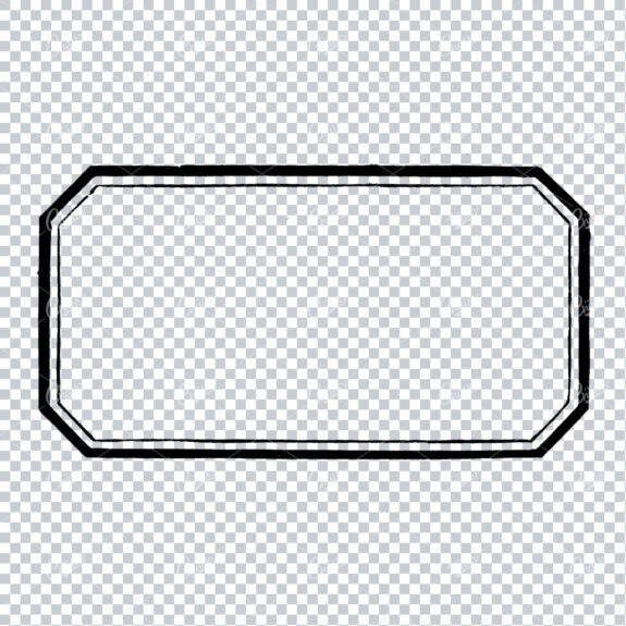 Vintage Line Art Illustration of a Decorative Badge / Frame / Border No.12