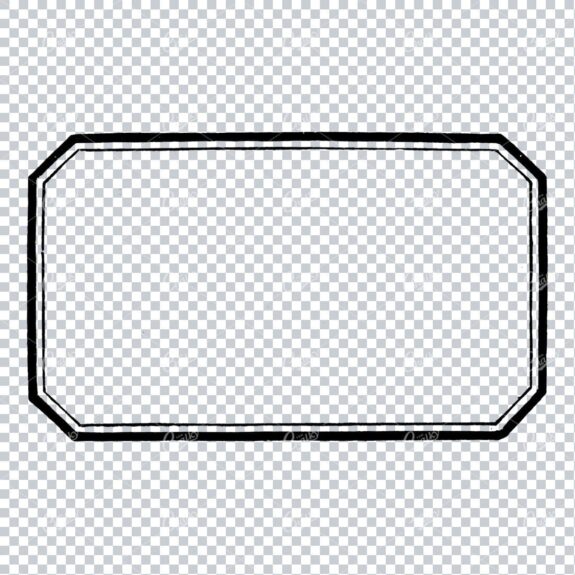 Vintage Line Art Illustration of a Decorative Badge / Frame / Border No.13