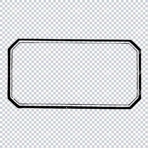 Vintage Line Art Illustration of a Decorative Badge / Frame / Border No.14