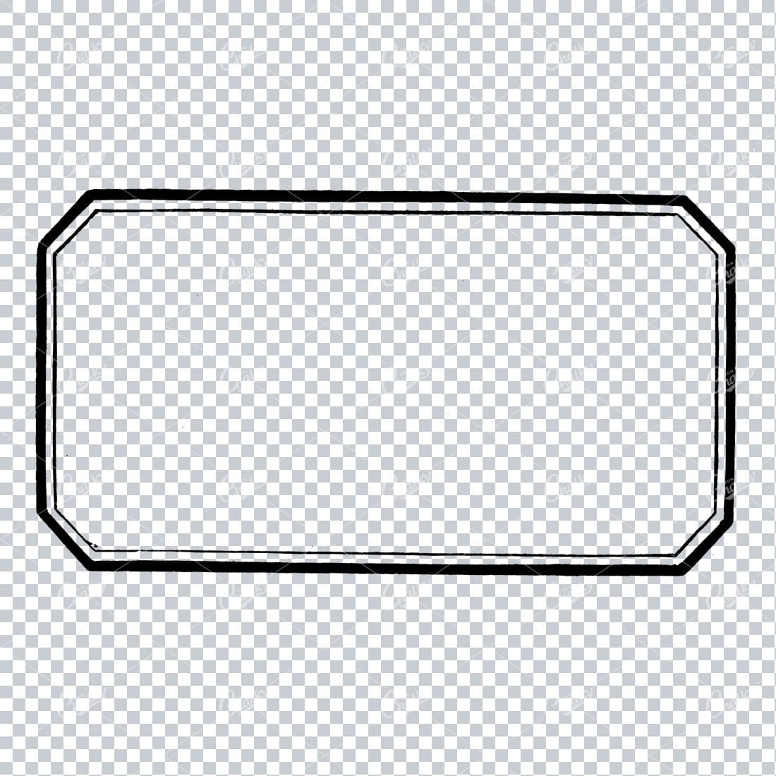 Vintage Line Art Illustration of a Decorative Badge / Frame / Border No.15