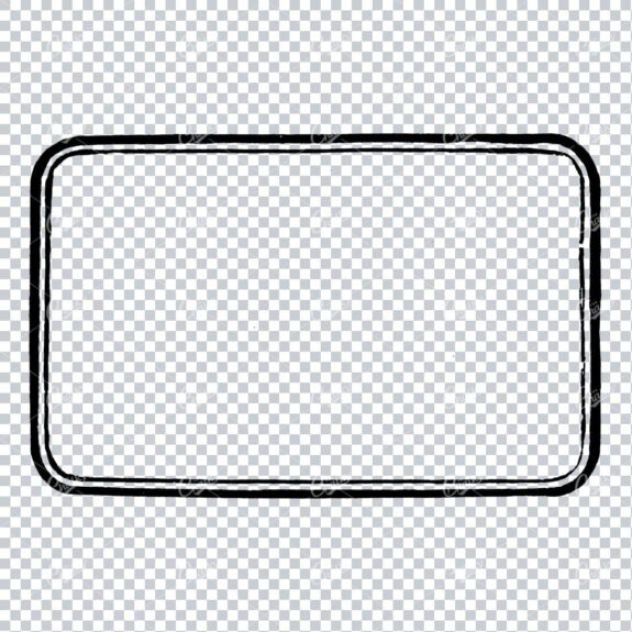 Vintage Line Art Illustration of a Decorative Badge / Frame / Border No.16