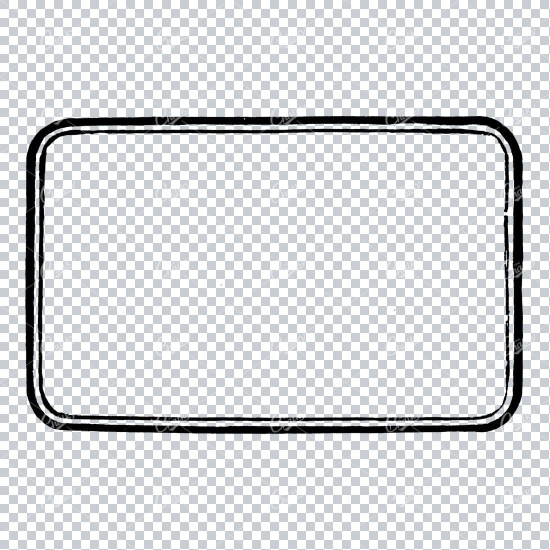 Vintage Line Art Illustration of a Decorative Badge / Frame / Border No.16