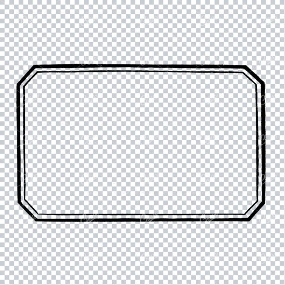 Vintage Line Art Illustration of a Decorative Badge / Frame / Border No.17