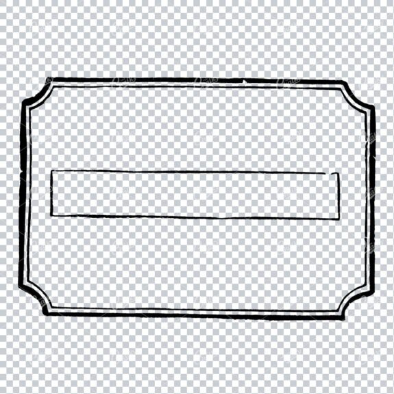 Vintage Line Art Illustration of a Decorative Badge / Frame / Border No.20
