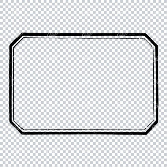 Vintage Line Art Illustration of a Decorative Badge / Frame / Border No.21