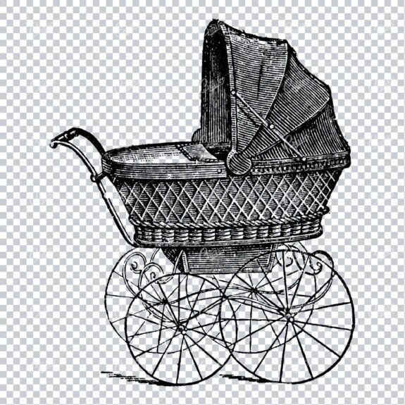 Engraved Illustration of a Horse and Cart with Man and Whip