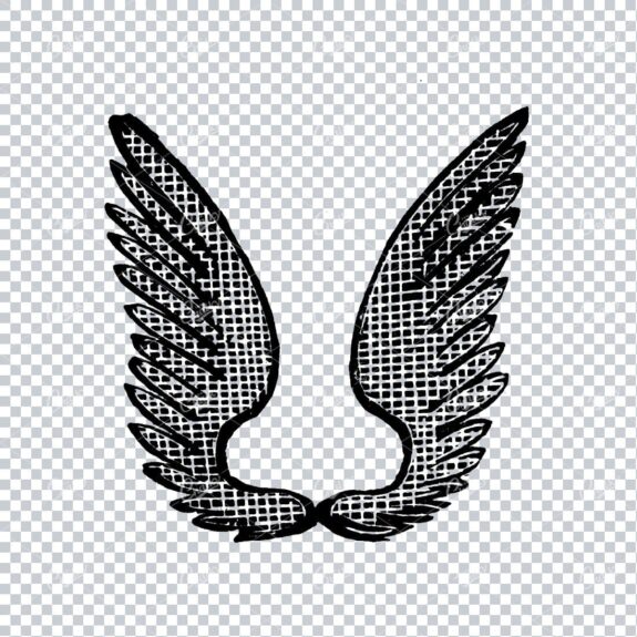 Hand Drawn Illustration of a Pair of Wings - Vintage Artwork