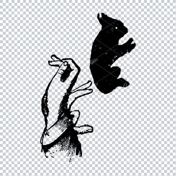 Antique Illustration of a Shadow Puppet Example No.1