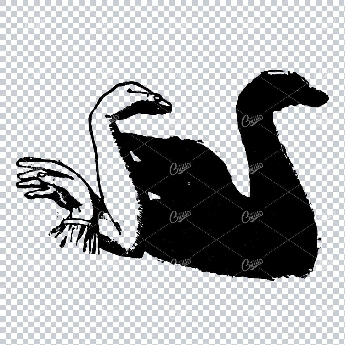 Antique Illustration of a Shadow Puppet Example No.2
