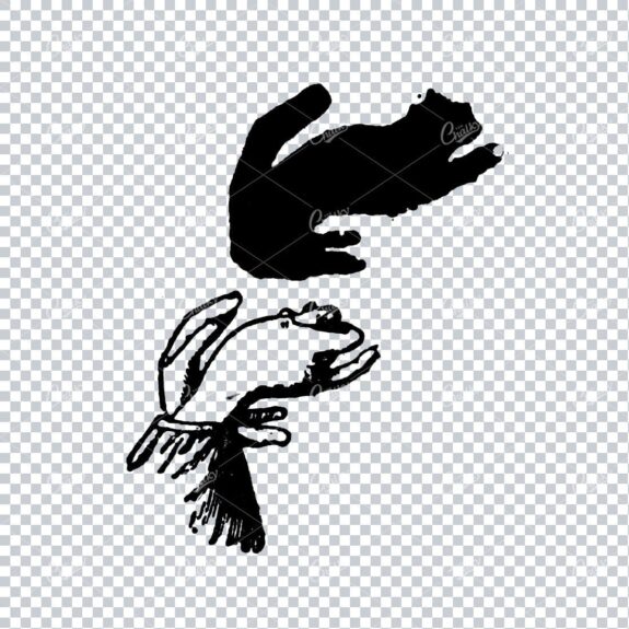 Antique Illustration of a Shadow Puppet Example No.3