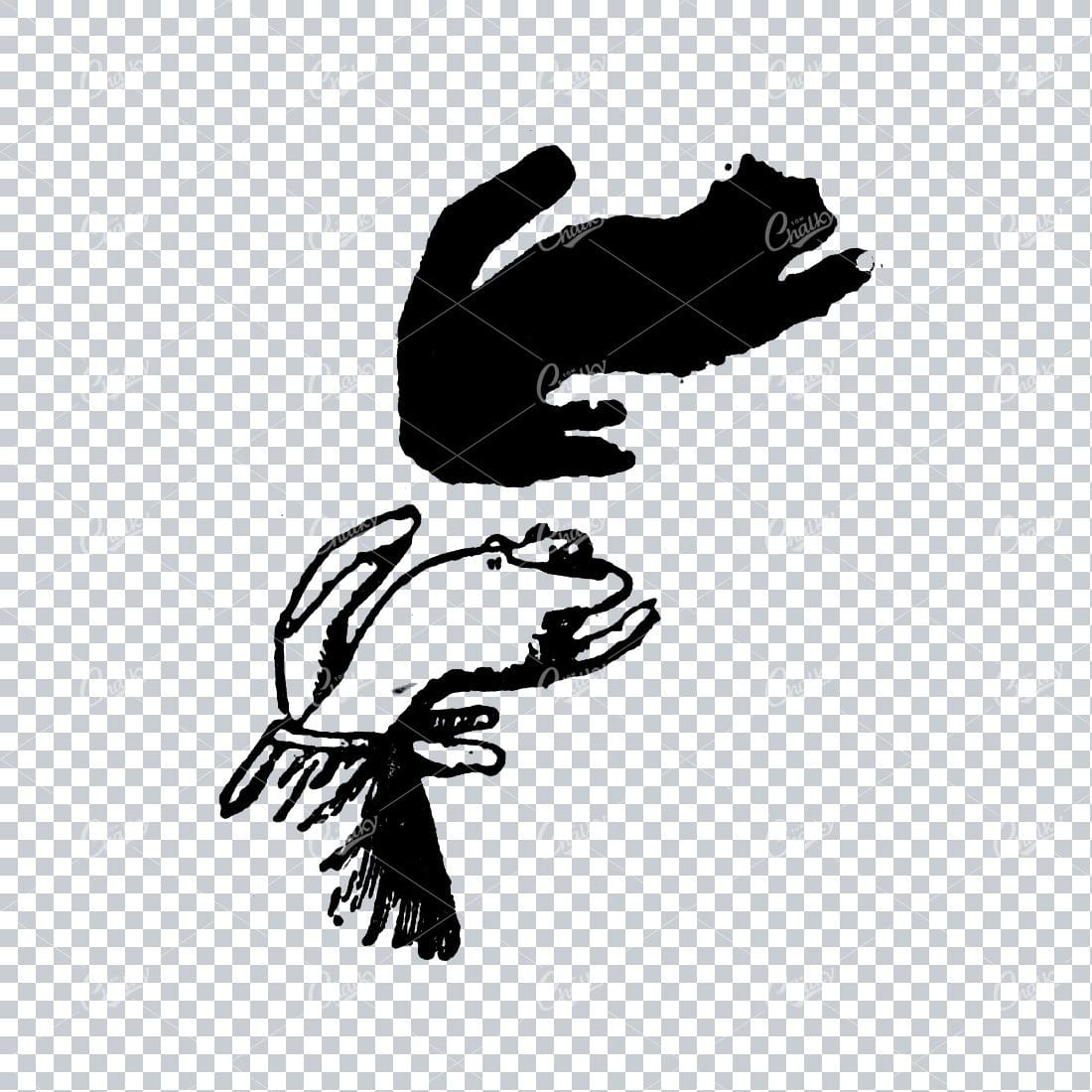Antique Illustration of a Shadow Puppet Example No.3
