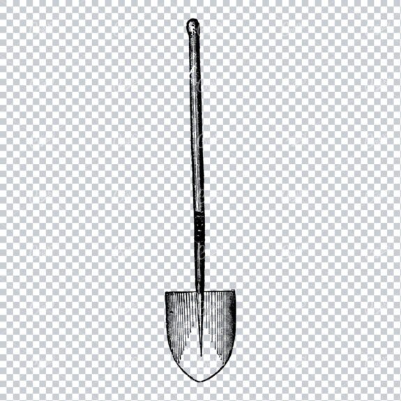 Vintage Gardening Illustration - Shovel
