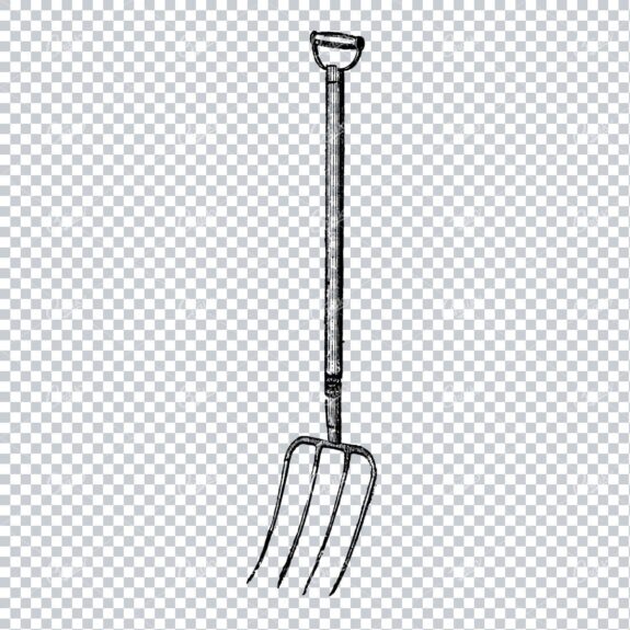 Vintage Gardening Illustration - Fork No.2