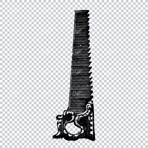 Vintage Carpentry Tool Illustration - Wood Saw