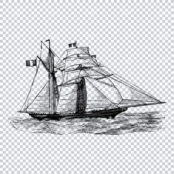 Vintage Nautical Artwork - Sailing Ship