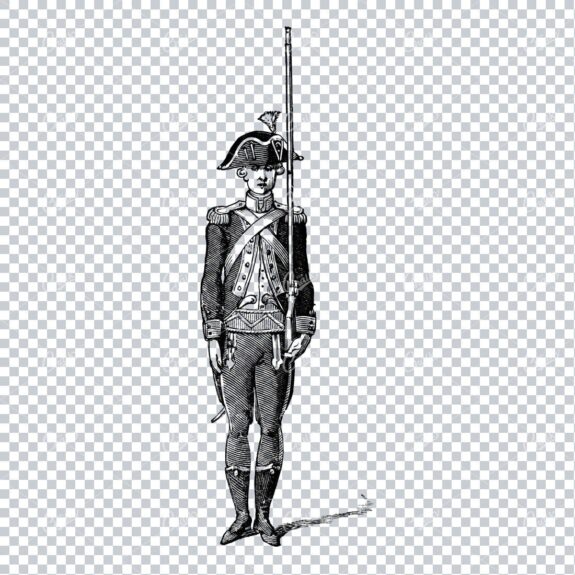Antique Line Art Illustration of an English Guard No.2
