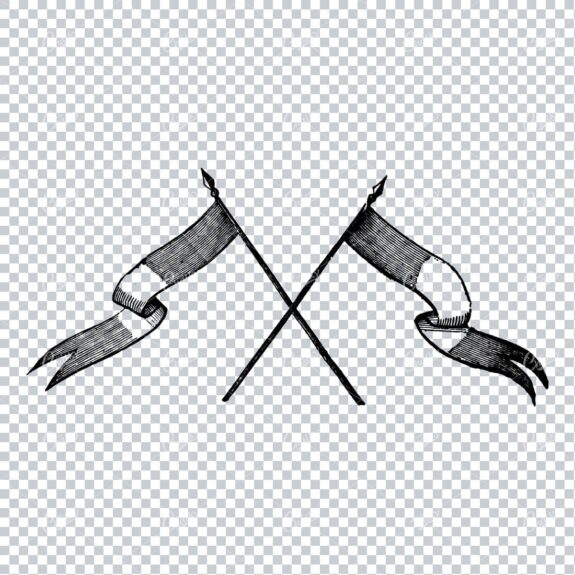 Illustration of Two Flags Crossing Over No.1