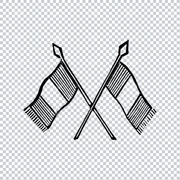 Illustration of Two Flags Crossing Over No.2