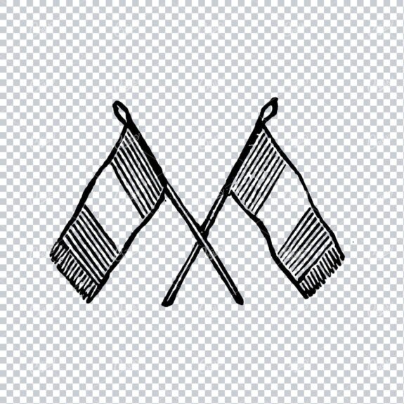 Illustration of Two Flags Crossing Over No.3